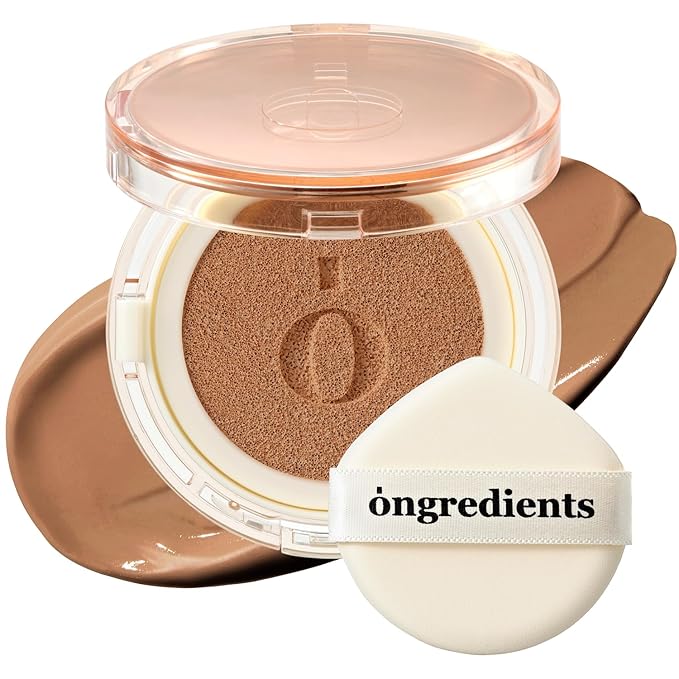 Skin Barrier Glow Cover Cushion, All-day Coverage, Glow Finish, Lightweight, Skincare-Like Texture, Non-cakey Makeup, Korean Cushion Foundation (#43N Moonlight, 0.49 oz)-Velvo Beauty