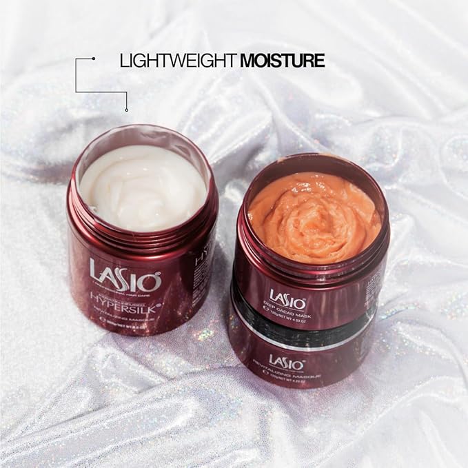 Lasio Hypersilk Revitalizing Hair Masque – Deep Conditioning & Hair Repair with Cocamide Oil & Keratin – Enhances Keratin Treatment Longevity – For Dry, Damaged & Color-Treated Hair – 4.43 oz-Velvo Beauty