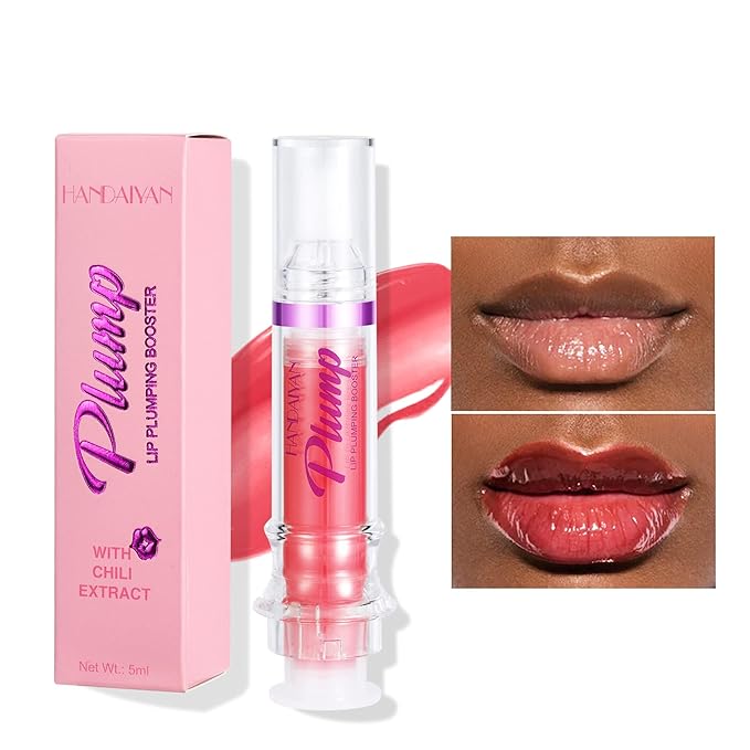 Natural Spicy Lip Plumping Booster Lip Plumping Oil，Lip Plumper Gloss, Ultra-Hydrating & Nourishing Plump and Pout Lip Plumper, Glossy Finish Fuller Lip Plumping Lip Gloss for Women Girls(02#)-Velvo Beauty