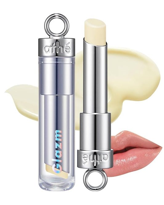 ATHE Glazm Lipbalm Stick - Vegan Glow Korean Lip Balm - Plumping, Volumizing & Highly Pigmented Lipstick - Soft Melting, Buildable Formula - Plant-Derived, Cruelty-Free, 0.12oz. (00 Thrilling)-Velvo Beauty