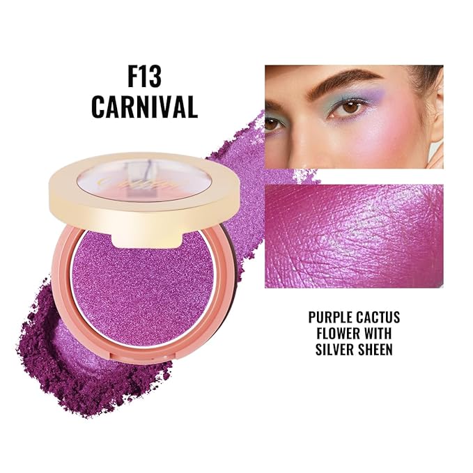 Oulac Luminisers Powdery Blush for Cheeks Sliky Glow,Brighten Skin As Highlighter Blush Makeup, Shimmer Blusher,Buildable and Vegan Cosmetics,4.8g F13 Carnival-Velvo Beauty