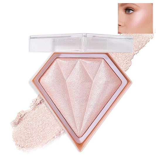 White Highlighter Makeup Palette Face Highlighter Powder Iluminadores De Maquillaje Narutal Shimmer Glitter Highlighter Blush Powder Makeup Palette-03 Fairy Pink-Velvo Beauty