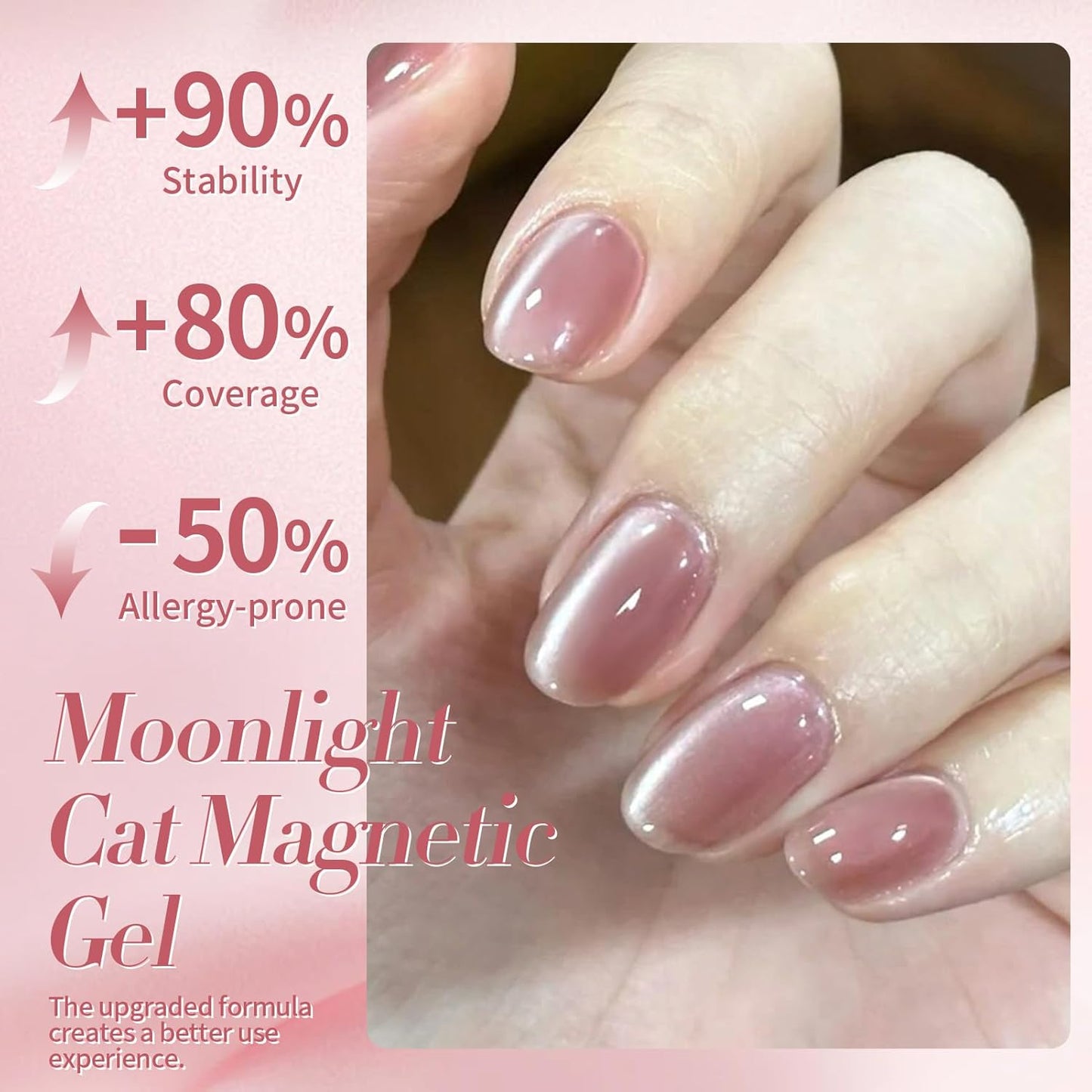 Born Pretty Cat Magnetic Eye Gel Nail Polish Cat Magnetic Gel Moonlight Dried Rose Color Cat Magnetic Glitter Nail Polish Nail Gel Soak Off Nail Art Salon Home Gift for Women 15ML-Velvo Beauty