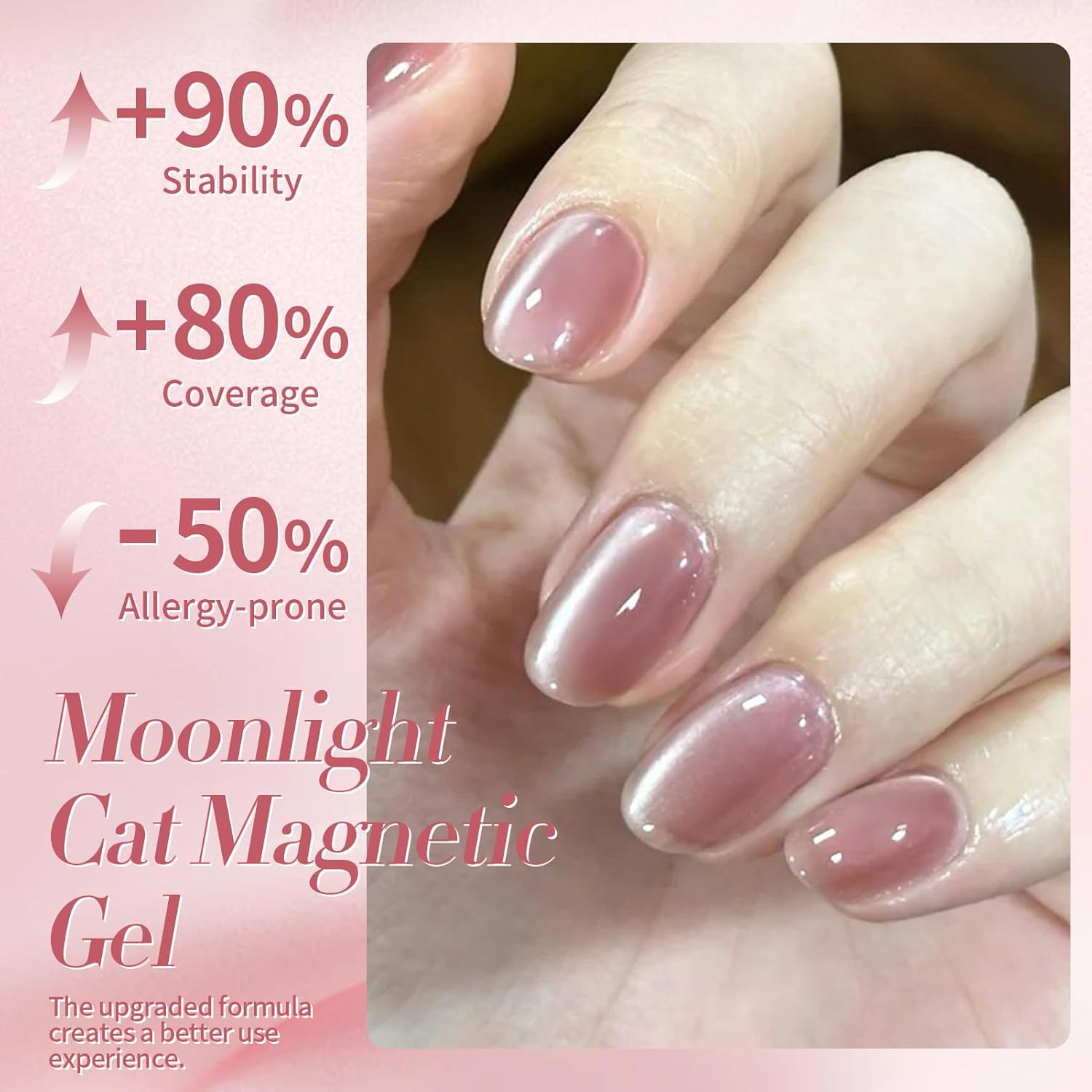 Born Pretty Cat Magnetic Eye Gel Nail Polish Cat Magnetic Gel Moonlight Dried Rose Color Cat Magnetic Glitter Nail Polish Nail Gel Soak Off Nail Art Salon Home Gift for Women 15ML-Velvo Beauty