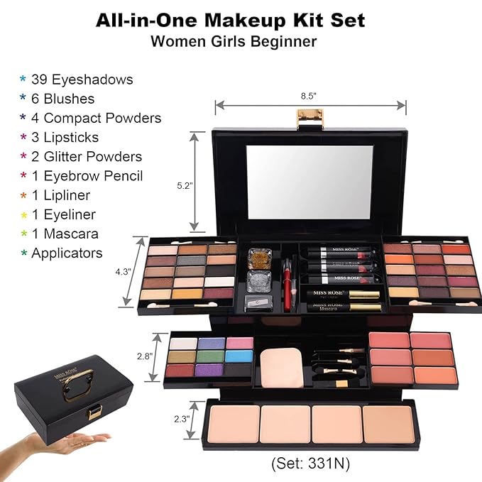 M 58 Color Professional Makeup pallet, Makeup Kit for Women Full Kit, All In One Makeup Kit Set, Makeup Gift Set for women girls (331N)-Velvo Beauty
