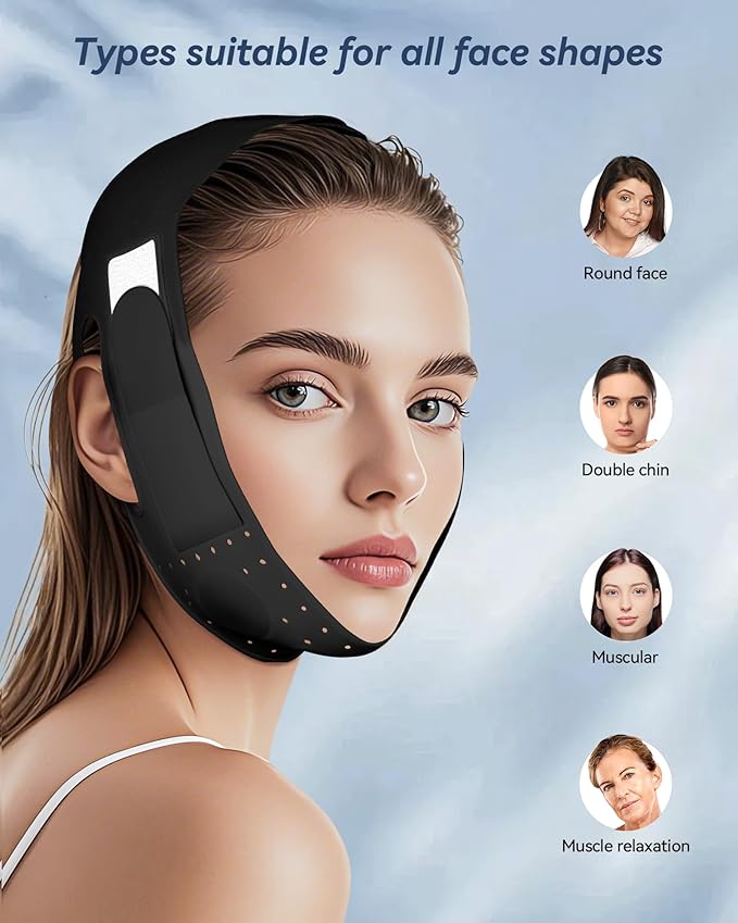 V-Line Sculpting Face Mask – Silicone Chin Strap for Jawline Tightening & Double Chin Reduction (23-27 Inches)-Velvo Beauty