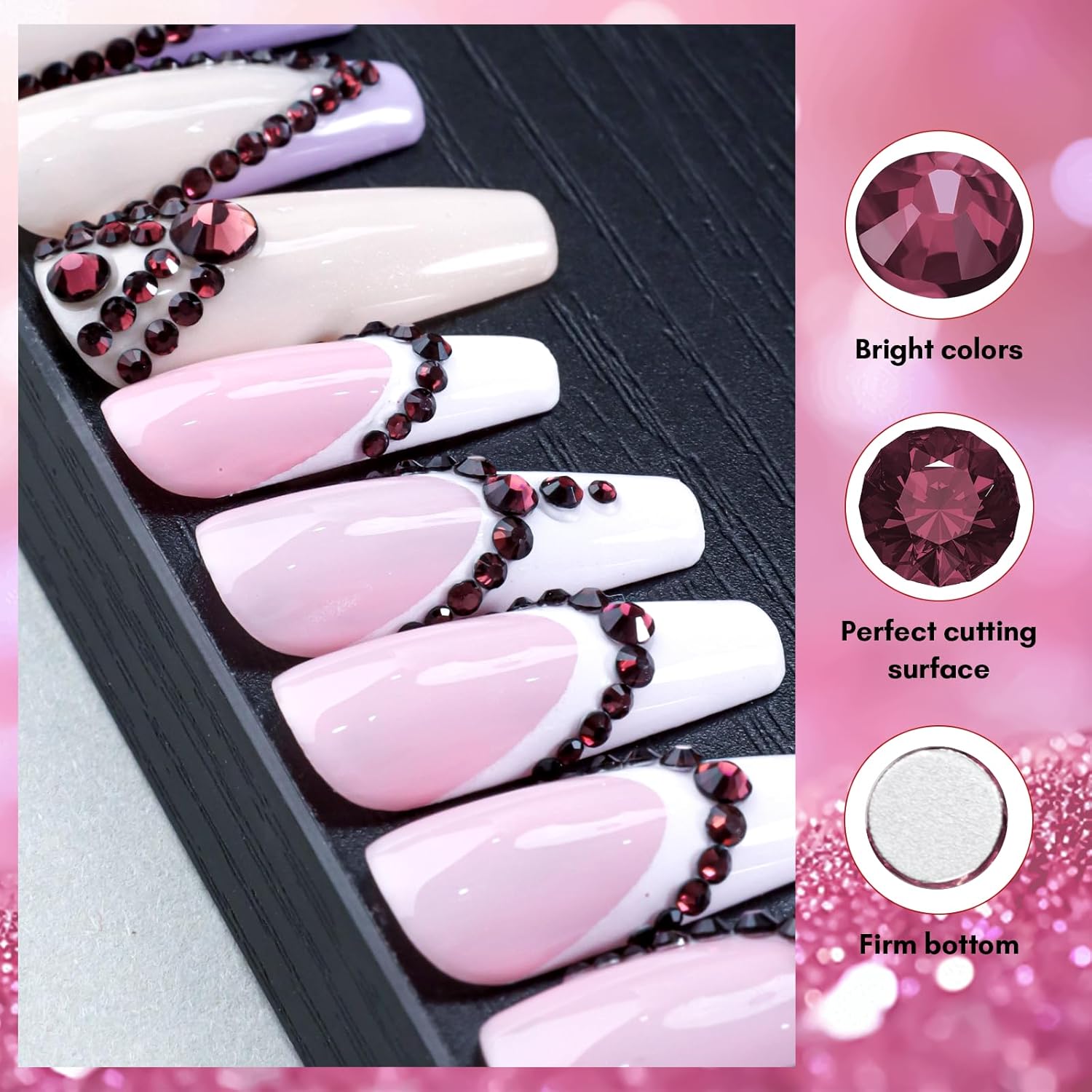 Makartt Dark Purple Nail Rhinestone Flatback Rhinestone Round Amethyst Crystal Glass Nail Charms Diamonds Nail Jewels Rhinestones for DIY Crafts Makeup Nail Art Supplies Accessories Christmas Gift-Velvo Beauty