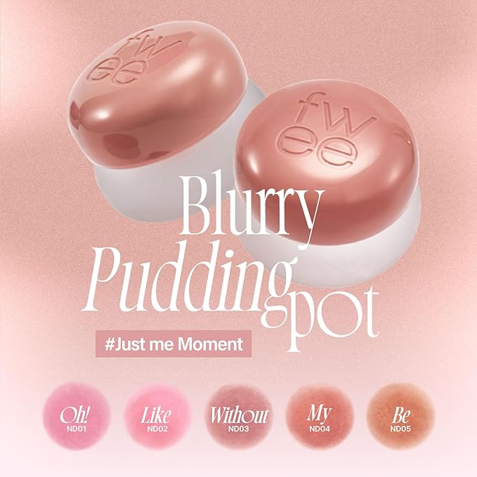 Lip&Cheek Blurry Pudding Pot | Just me Moment - My | Makeup Blush, Buildable Lightweight, Multi-Use Soft Matte Finish | 5g-Velvo Beauty