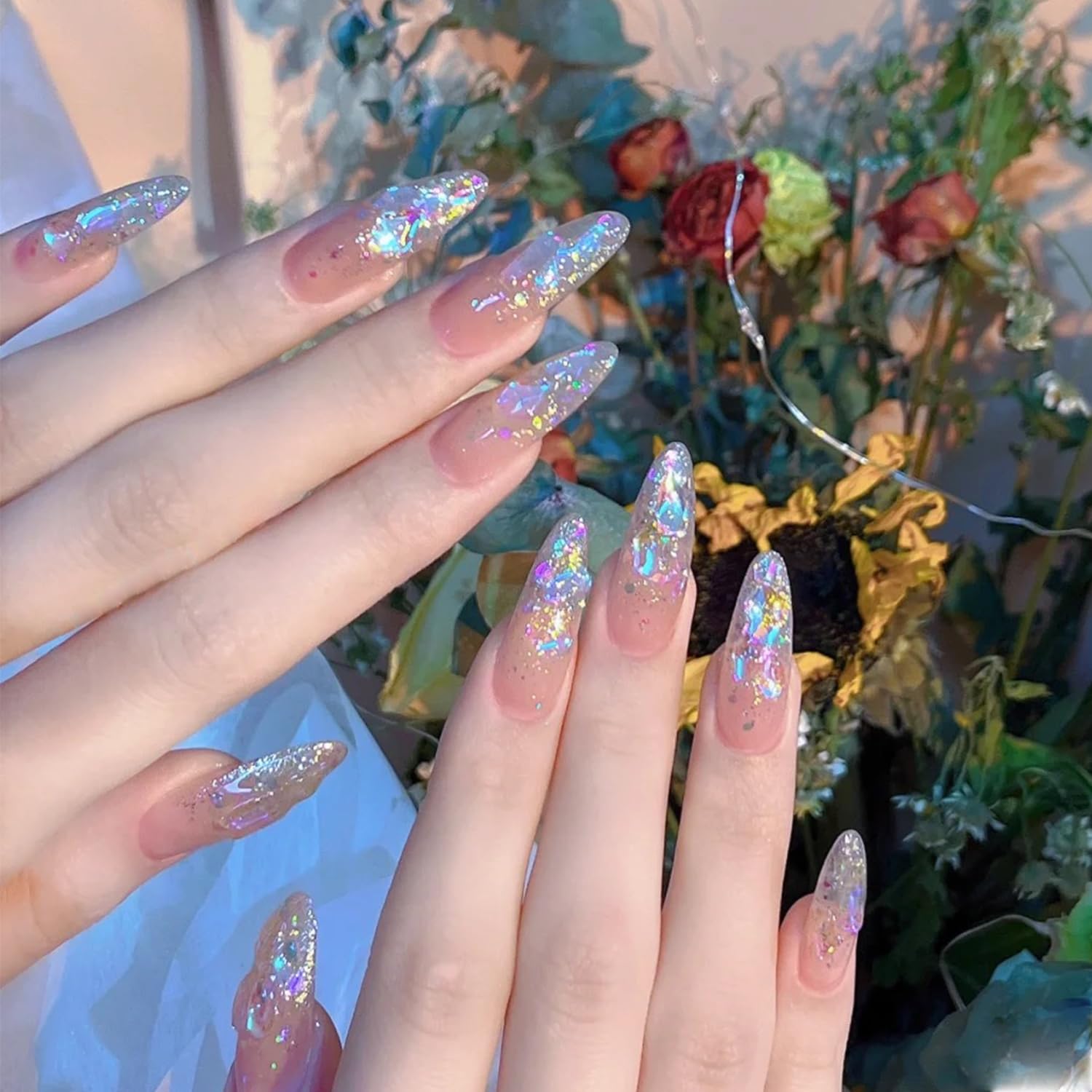 HNUIX Nail Rhinestones - 3D Multi Shape Size Crystal, Crystal Aurora Nail Gems, Flat Back, with Kit, for Nail Art, DIY Decorations-Velvo Beauty