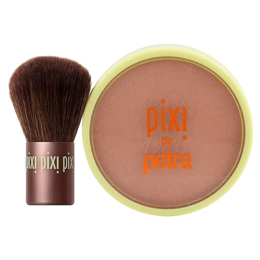 Pixi Beauty Bronzer + Kabuki | Hydrating, Silky Bronzing Powder with Included Brush | Perfectly Pigmented & Long-Wearing Bronzer | For Natural Warmth & Luminosity | Subtly Suntouched | 0.4 oz/10.2 g-Velvo Beauty
