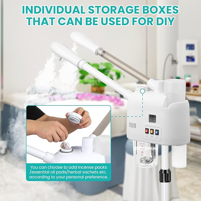 face steamer for hot and cold, Face Steamer with More Steam, Adjustable Height for Face Steamer Suitable for Personal Home and Professional Personal Care Places, Moisturizing or Hydrating.-Velvo Beauty