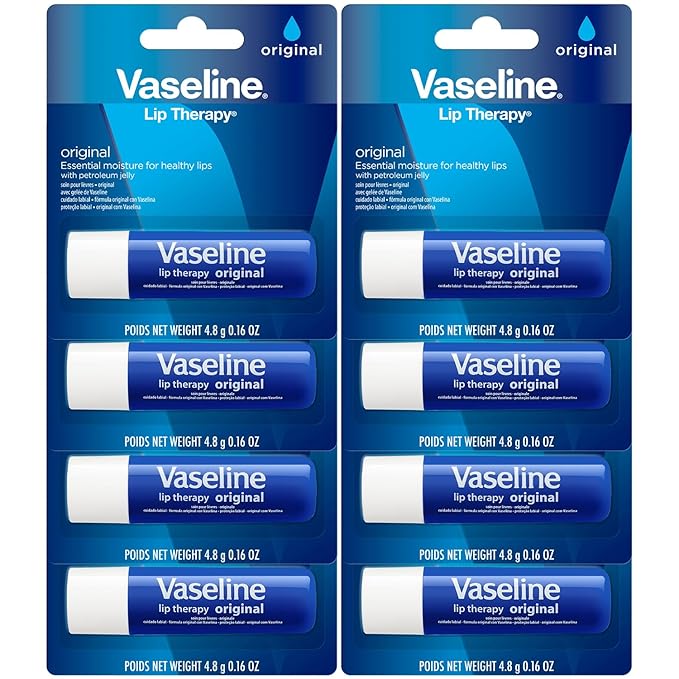 Vaseline Lip Therapy Original, Fast-Acting Lip Moisturizer For Very Dry Lips, Lip Balm Stick, 0.16 Oz Ea (Pack of 8)-Velvo Beauty