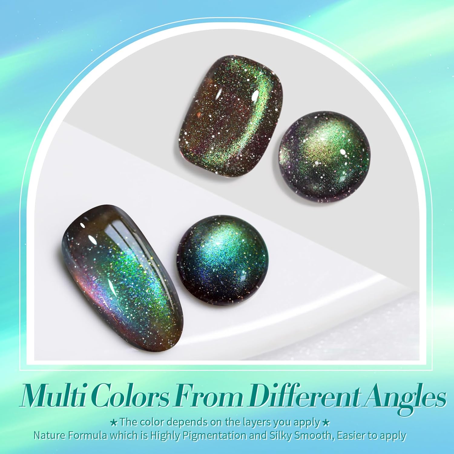 Born Pretty Cat Magnetic Eye Gel Nail Polish,Brown Green Magnetic Gel Polish Shimmer Magnetic Eye Gel Manicure Nail Art DIY 15ml-Velvo Beauty