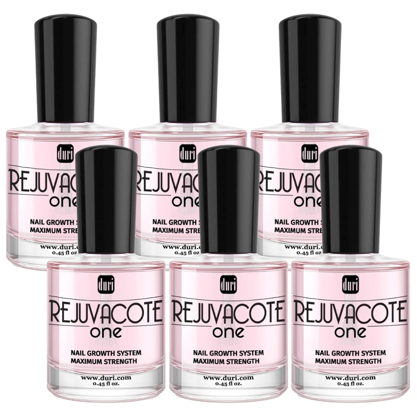 duri Rejuvacote 1 Original Maximum Strength Nail Growth System Base, Top Coat - Nails Hardening, Repair, Chipping, Strengthen, Breaking and Brittle Treatment (Pack of 6)-Velvo Beauty