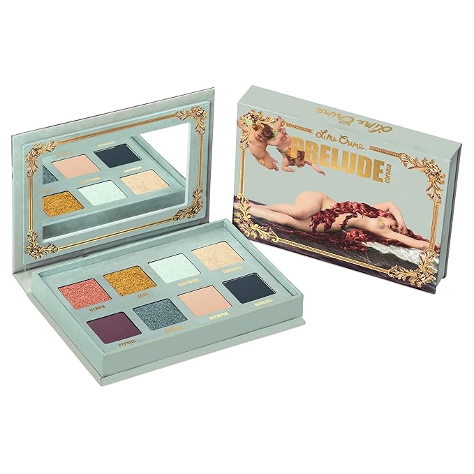Lime Crime Eye & Face Palette, Prelude, Chroma - 8 Highly Pigmented Matte & Metallic Shades of Golds, Deep Purple & Teal - Highly Pigmented Color & Easy to Blend - Mirrored Box - Vegan-Velvo Beauty