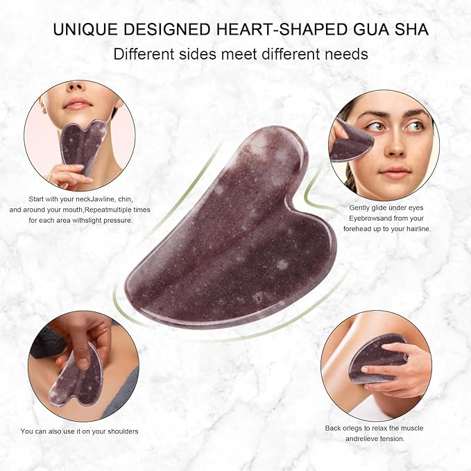 Jade Roller for Face, Facial Roller Massager Skin Care Tool, Gua Sha Facial Tools for Face, Neck, Eyes, Reduce Puffiness of The Skin(Purple)-Velvo Beauty