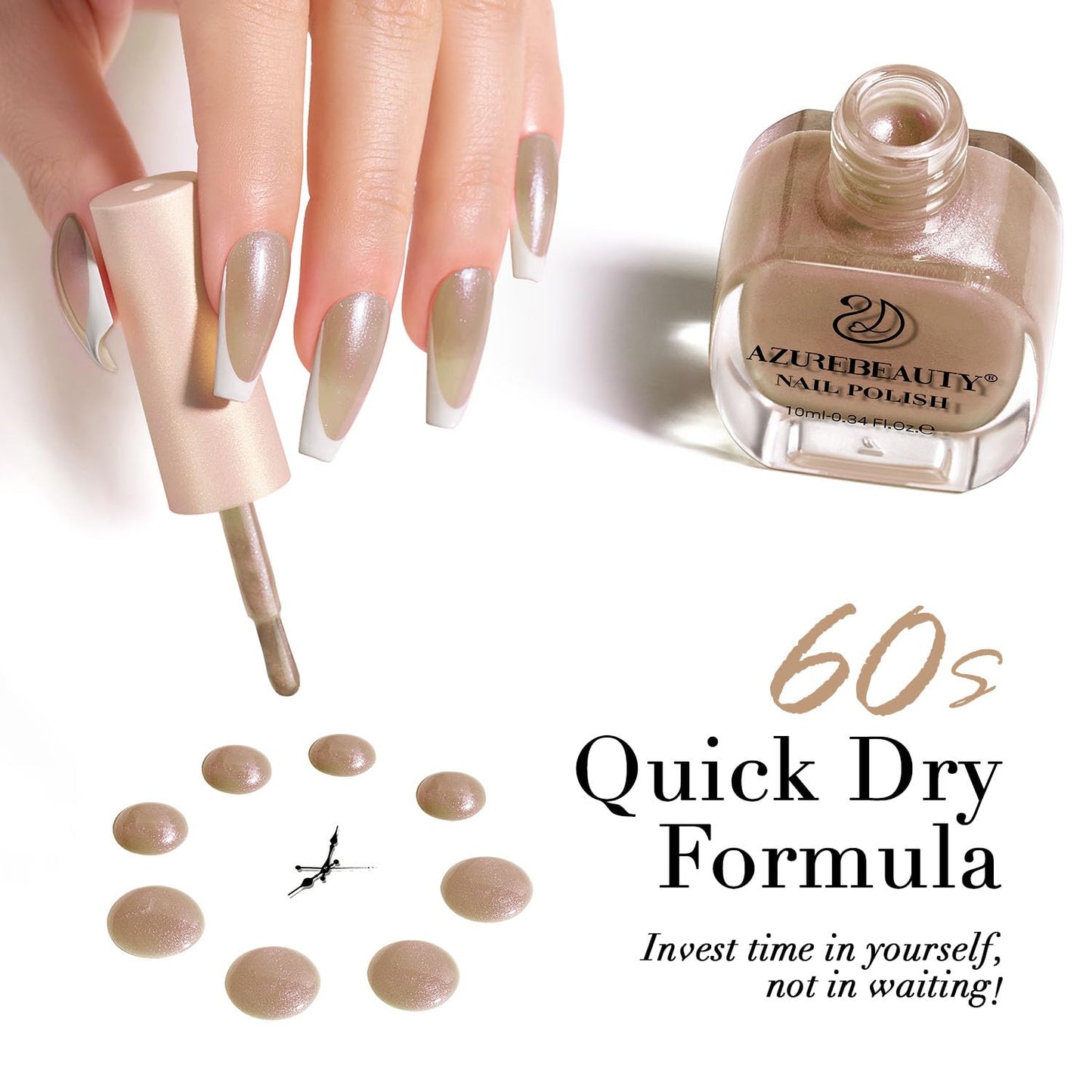 AZUREBEAUTY Cat Eye Nail Polish Quick Dry Nude Brown Magnetic Fingernail Polish no Gel Long-lasting Salon-Quality for Women Girl Gift 0.34 fl oz-Velvo Beauty