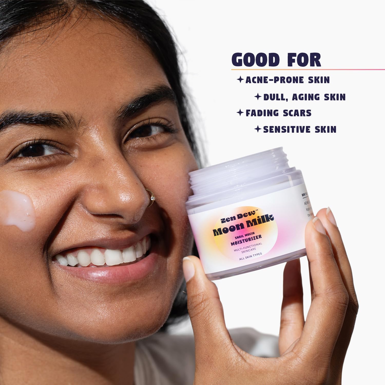 Moon Milk Snail Mucin Moisturizer Gel Cream 3.52 Oz - Blue Light Skin Defense - Korean Snail Mucin Serum Cream that Replenishes Moisture & Leaves Skin Brighter, Plumper, Soothed & Smooth - 2 Pack-Velvo Beauty