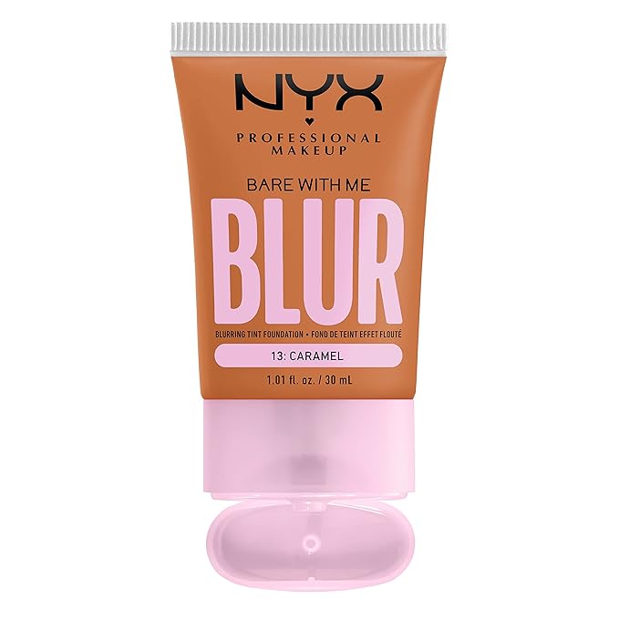NYX PROFESSIONAL MAKEUP Bare With Me Blur Skin Tint Foundation Make Up with Matcha, Glycerin & Niacinamide - Caramel-Velvo Beauty