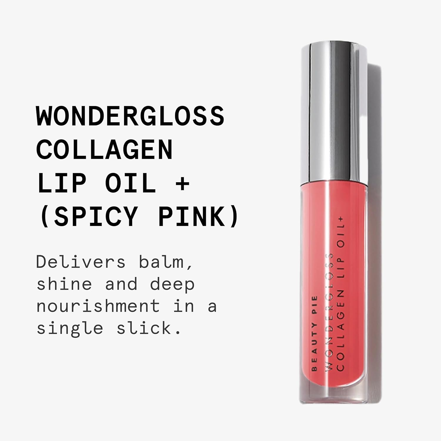 Beauty Pie Wondergloss Collagen Lip Oil + Spicy Pink 0.13 fl oz – Hydrating, Plumping, Non‑Sticky Lip Oil Gloss Hybrid with Collagen AC Micro‑Vectors & Cherry Hibiscus Oils-Velvo Beauty