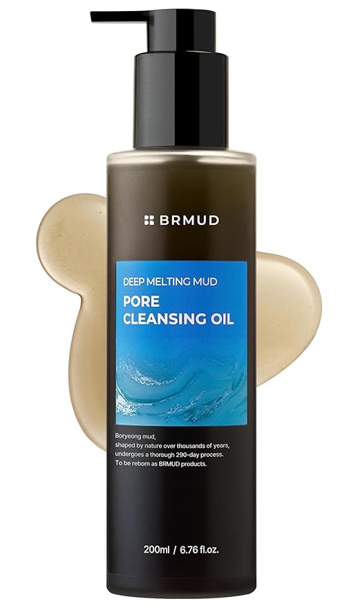 Deep Melting Mud Pore Cleansing Oil - Gentle Make Up Facial Oil Cleanser with Boryeong Mud, Sunflower Seed & 7 Fermented Oils - Vegan & Non-Comedogenic Korean Skincare (6.76 fl oz)-Velvo Beauty