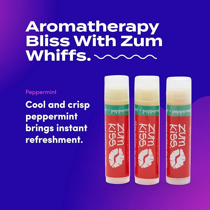 Zum Peppermint Kiss Stick (Pack of 3) with Certified Organic Sunflower Seed Oil, Beeswax, Shea Butter, Pure Essential Oils, Candelila Wax, Vitamin E and Honey, 0.15 oz-Velvo Beauty