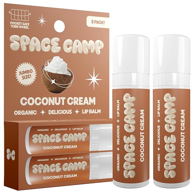 Wellness Jumbo Lip Balm - Coconut Cream Organic Flavored Balm (2 Pack)-Velvo Beauty