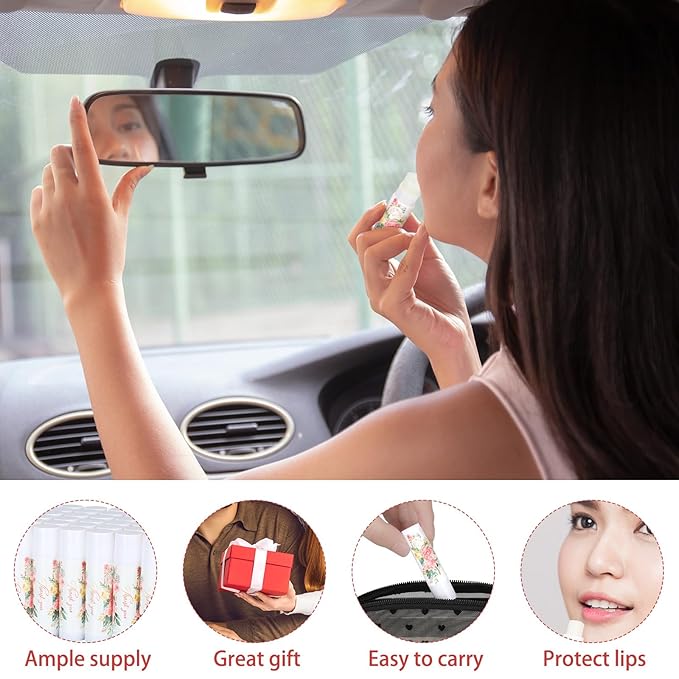 Dunzy 100 Pack Hello Fall Thanksgiving Party Gifts Bulk Lip Balms Favors Employee Appreciation Gifts Thank You Gifts Team Inspirational Gifts for Women Men Coworkers Satff Teachers(Flower)-Velvo Beauty