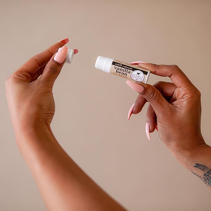 Dionis - Goat Milk Skincare Vanilla Bean Scented Lip Balm - Set of 6 (0.28 oz) - Made in the USA - Cruelty-free and Paraben-free-Velvo Beauty