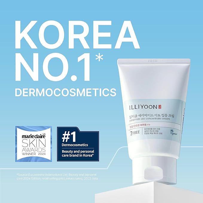 Illiyoon Ceramide Ato Concentrate Cream | Moisturizer for Dry & Sensitive Skin, 100hr Lasting Hydration, For Face & Body, Gentle for Infants, Moisture Barrier Repair, Vegan Certified, 2.53 fl.oz.-Velvo Beauty