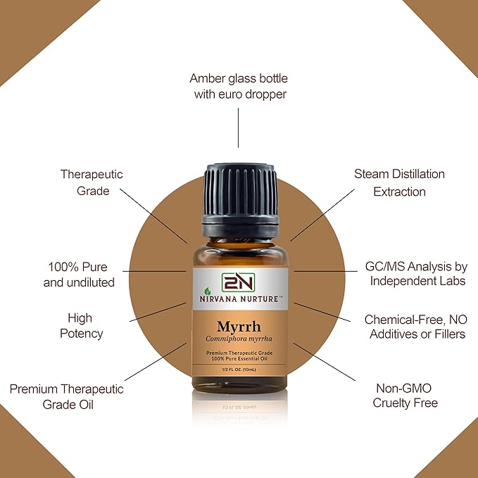 Myrrh Essential Oil 100% Pure Premium Therapeutic Grade, Undiluted - Aromatherapy Diffuser for Calm and Relaxation, Skin Care, Hair Care-Velvo Beauty