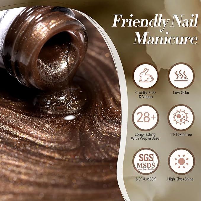 Born Pretty Cat Magnetic Eye Gel Nail Polish, 6 Colors Retro Magnetic Glitter Gel Polish Set Silver Pink Red Nail Polish Kit Soak Off LED Nail Art DIY Salon Gift-Velvo Beauty