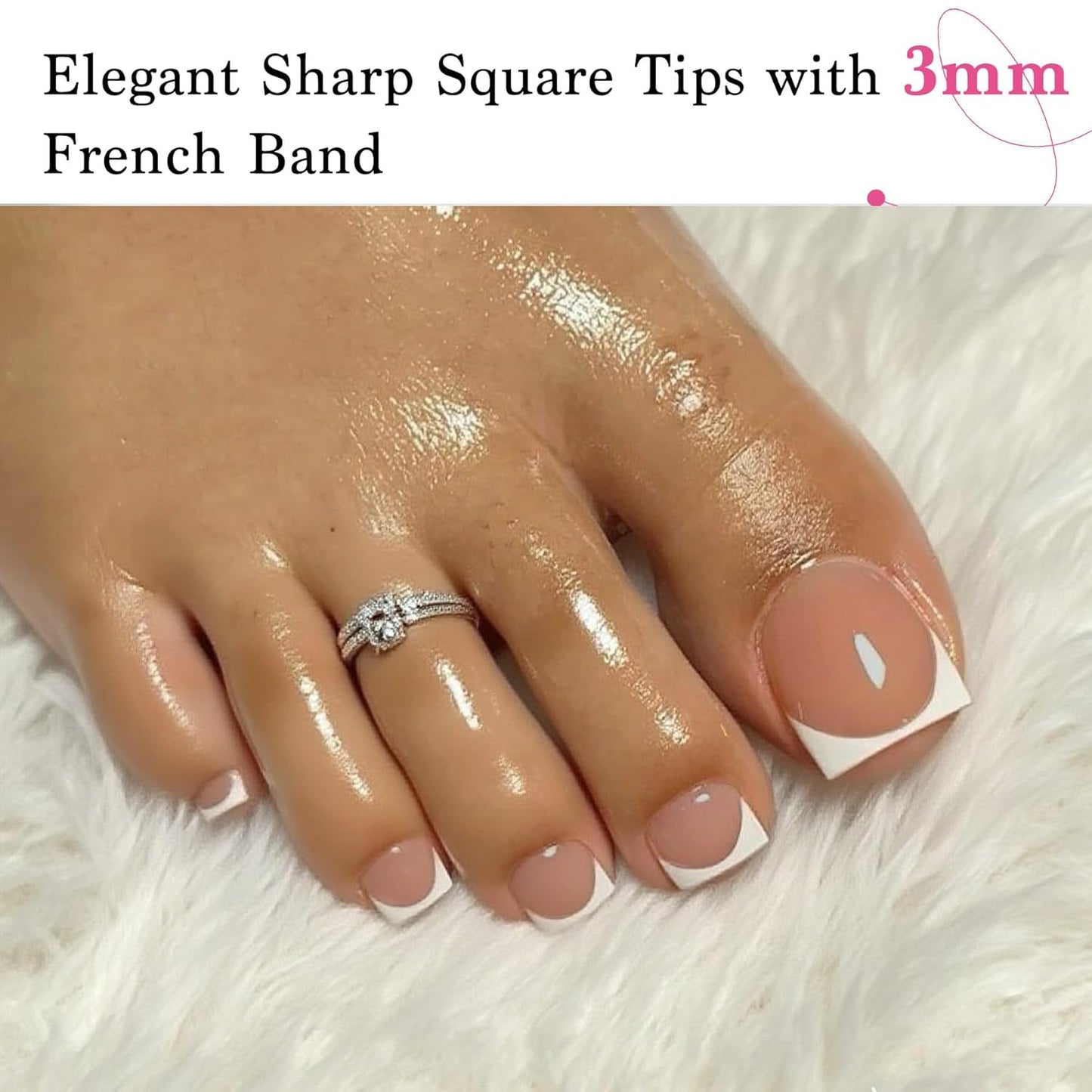 Press On Toenails for Women, Brown Pink 15 Sizes 270 Pcs Toe Nail Tips Pre-applied Primer& Base Coat, Full Cover Real Square French Tip Extension DIY at Home, Builder Nail Gel & Top Coat Required-Velvo Beauty