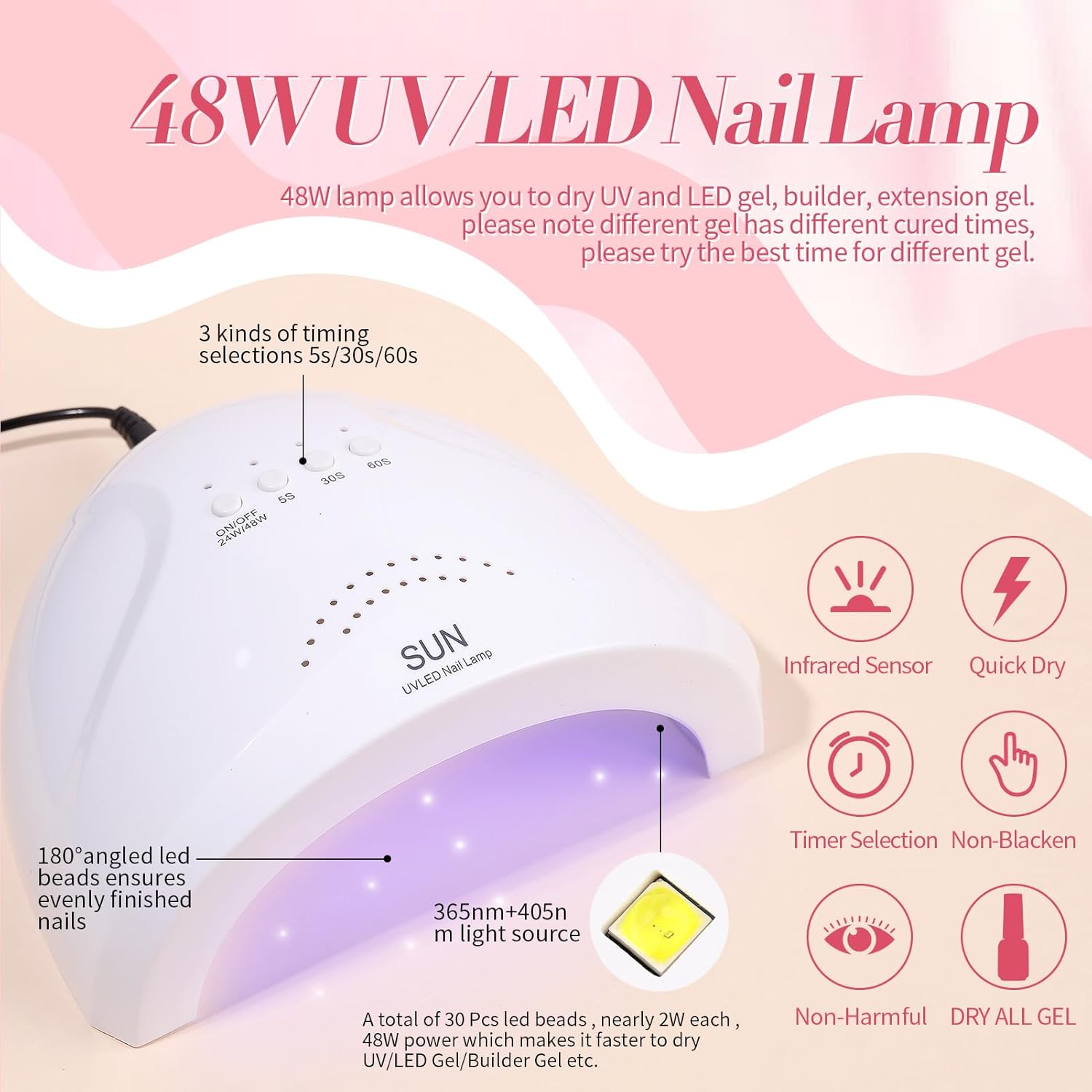 BORN PRETTY 77PCS Gel Nail Polish Starter Kit With U V/LED kit for Beginners 48W 32Colors Nude Pink Cat Magnetic Eyes Glitter Set Reflective Base Top Coat Liner Art Manicure Ideal Gifts-Velvo Beauty