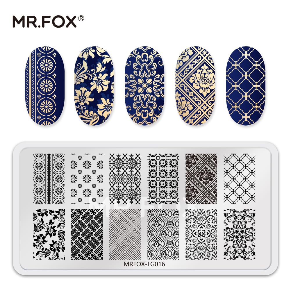 6 Pcs Nail Plates Stamping Set Dragon Patterned Chinese Traditional Decoration Style Nail Art DIY Stamping Template-Velvo Beauty