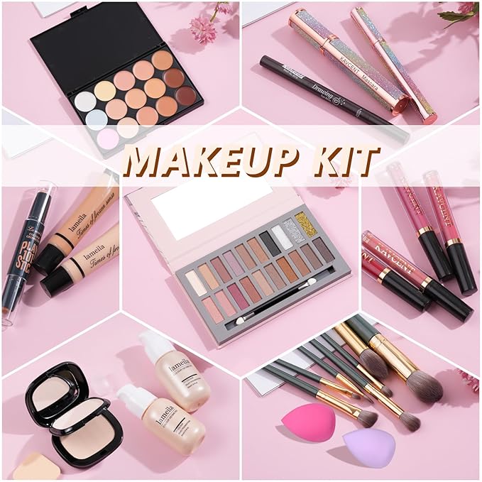 Makeup Set Makeup Kit for Women Full Kit Makeup Sets for Teens Women Gift Eyeshadow Palette Lipgloss Foundation concealer Makeup Kits forTeenager-Velvo Beauty