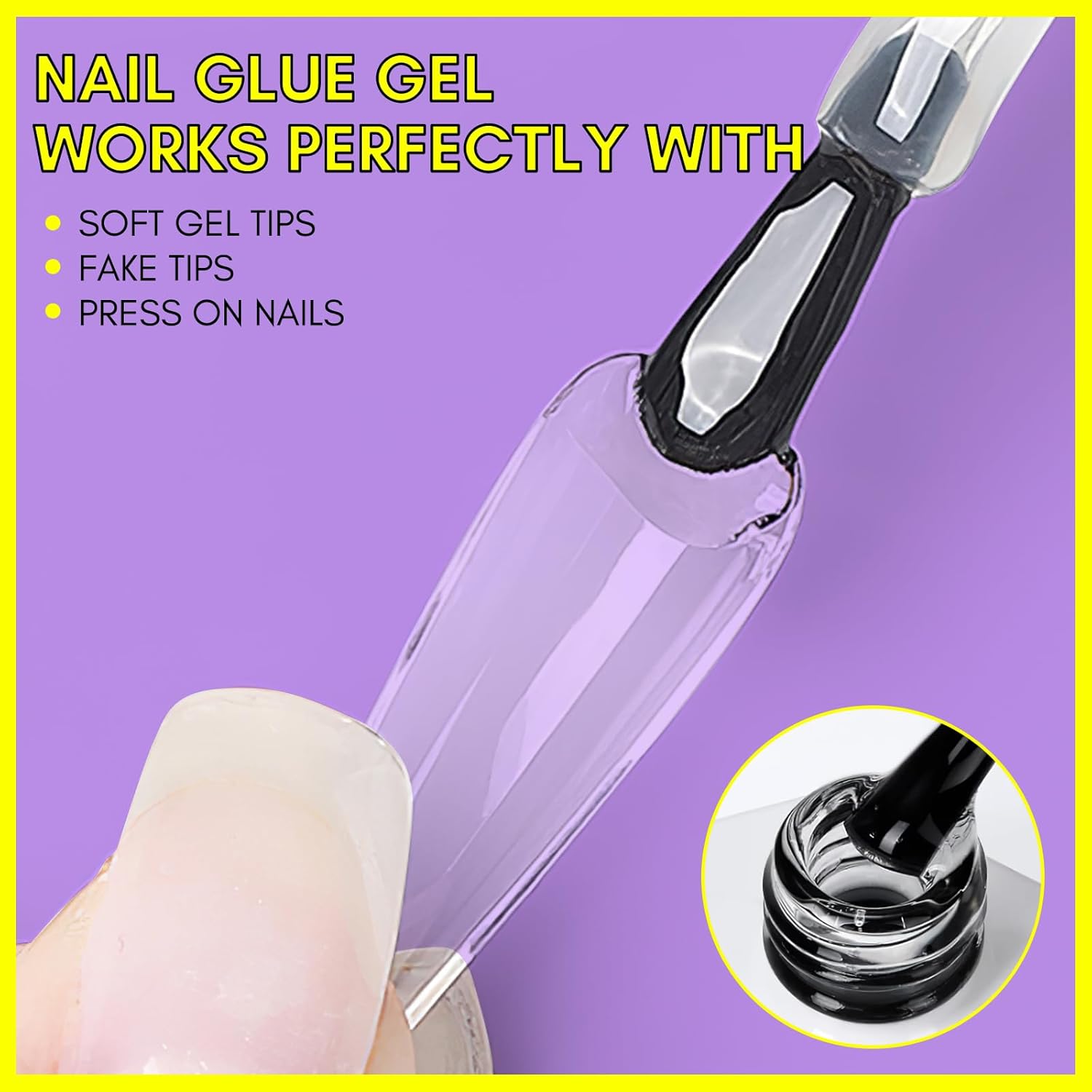Makartt Gel Nail Glue: 3 in 1 Nail Glue Acrylic Nails Extension Super Strong Adhesive Bond Long Lasting Brush on Glues for Tips, Base Coat & Slip Solution, & Stick Rhinestone, Curing Needed, 2pcs 15ml-Velvo Beauty
