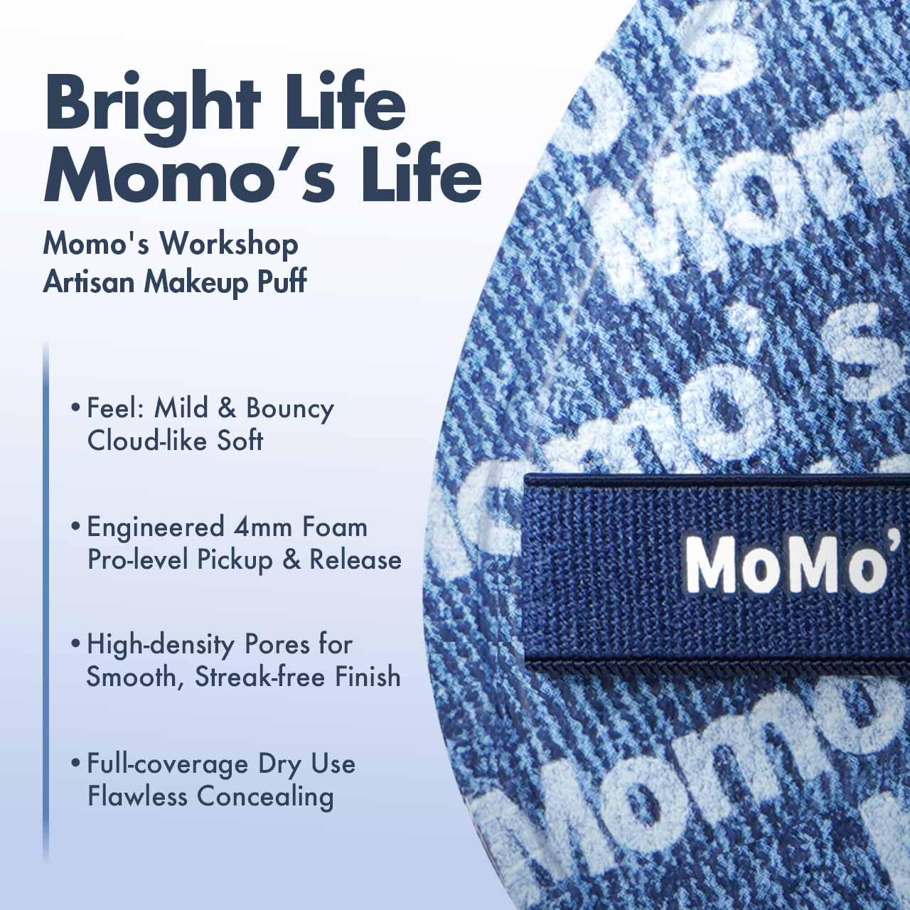Blue Denim Makeup Sponges,Super Soft Blenders for Liquid Foundation, Dual Design (Egg + Flat Edge), Natural Skin-Like Finish, Makeup Puffs for Blending,Travel Friendly,2pcs for Halloween Themed-Velvo Beauty