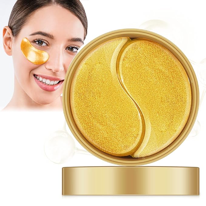 Under Eye Patches 60 Pcs,Gold Eye Mask,Puffy Eyes & Dark Circles Treatments,Improve Reduce Smooth Wrinkles,Fine Lines and Under Eye Bags,Hydrating & Moisturizing,Firm Eye Skin Care for Women and Man-Velvo Beauty
