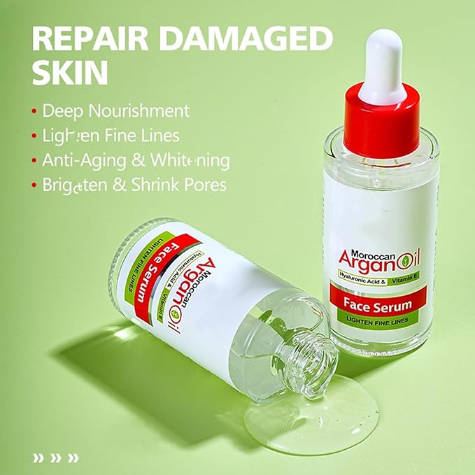 Argan Oil for Face, Argan Oil Skin Care Gift Set for Skin, Vitamin E Serum for Face, Dry Skin Care Routine Kit for Women, Deeply Moisturizing Skin Care for Dry Skin, Retinol & Vitamin E Cream-Velvo Beauty