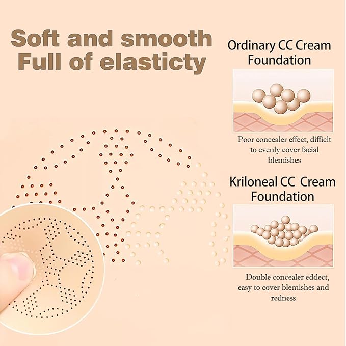 CC Cream Foundation Mushroom Head Air Cushion Face Makeup Moisturizing Concealer Waterproof Oil Control Long-Lasting Nude Makeup Even Skin Tone for All Skin Types (Light Brown)-Velvo Beauty