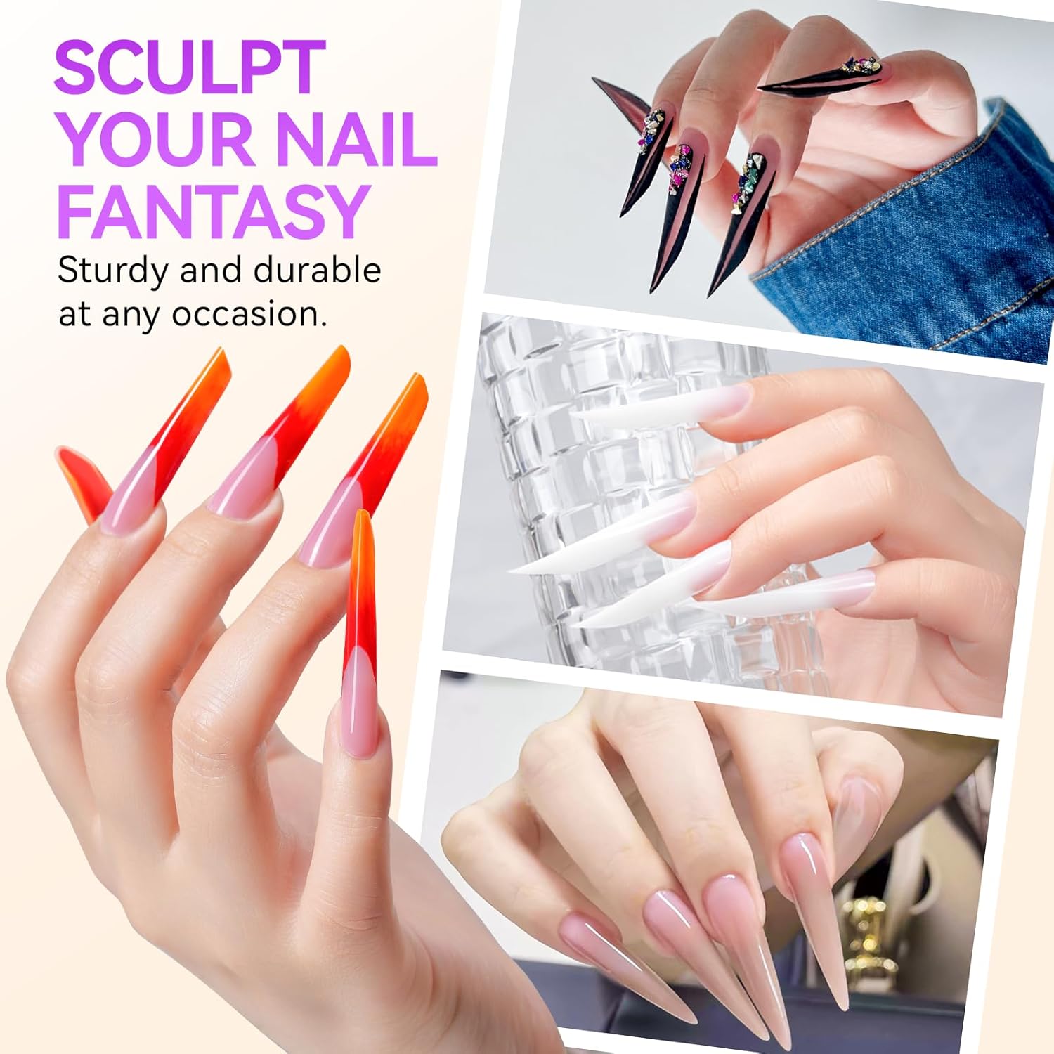 288pcs Nail Dual Forms for Buildergel: Gelike EC 12 Unique Styles & Sizes for Professional Salon-Quality Manicures at Home-Velvo Beauty