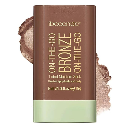 On-The-Go Bronzer Stick,Multi-Use Cream Contour Stick,Natural Long Lasting Face Bronzer,Smooth Highlighter Contour Stick,Bronze Contour Makeup Facial Shaping,04 Beach Glow-Velvo Beauty
