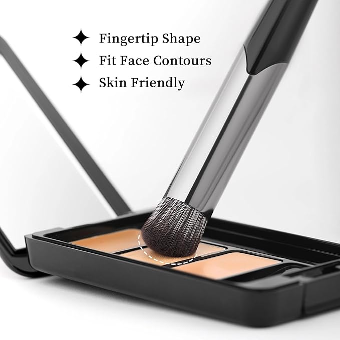 DUcare Concealer Brush Under Eye, Angled Small Nose Contour Brush, Mini Thin Slanted Foundation Dark Circles Puffiness, Puffy Face Eyebrow Eyes, Liquid Cream Blending-Velvo Beauty