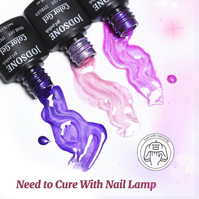 JODSONE 20 Glitter Color Gel Nail Polish Kit 3 Bottles of No Wipe Base Coat Glossy and Matte Top Coat Gel Polish Set High Shine Gorgeous-Velvo Beauty