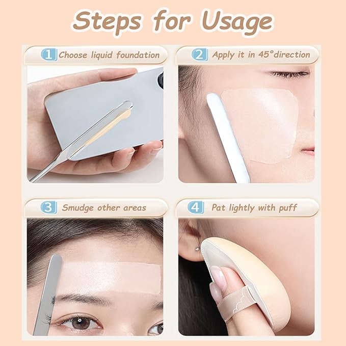 Korean Makeup Spatula, Picasso Makeup Spatula Korean, Foundation Spatula Korean, Professional Korean Spatula and Makeup Mixing Palette (Rectangle)-Velvo Beauty