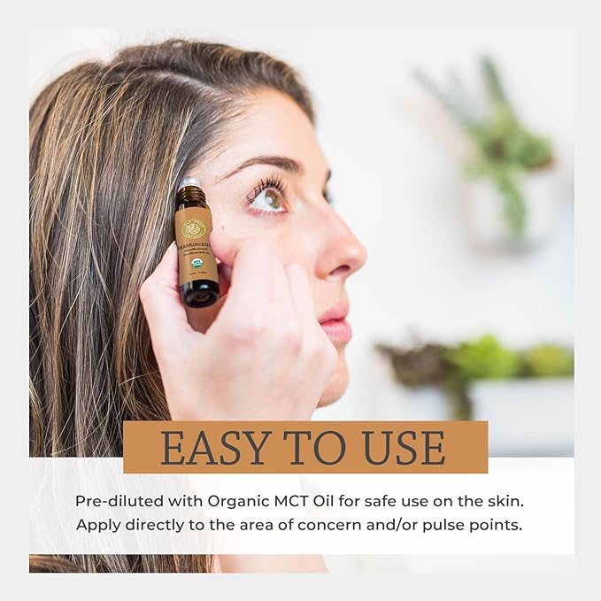 Silk Road Organic Frankincense Carterii Essential Oil Roll On, 100% Pure USDA Certified Aromatherapy for Radiant Skin, Body Aches, Stress Relief, & Calm - 10 ml Roller-Velvo Beauty