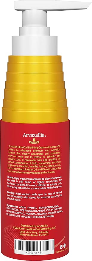 Arvazallia Ultra Curl Defining Cream with Argan Oil for Wavy and Curly Hair-Velvo Beauty