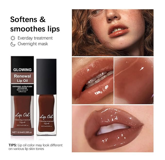 MAEPEOR Glowing Lip Oil 7 Colors Hydrating Lip Balm Nourishing Lip Care Lip Treatment Glossy Finish Non-sticky Moisturizing Lip Balm (04 Jam)-Velvo Beauty