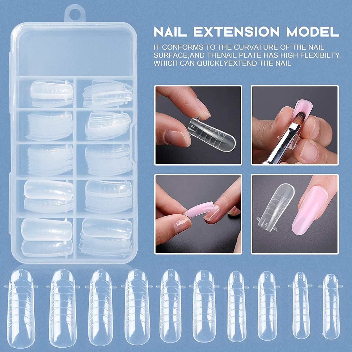 Morovan Nail Slip Solution Kit: 2.5 OZ Anti‑Stick Gel Liquid for PolyGel Nails with Dual‑Ended Brush & Nail Forms Ideal Easy Spread for Beginners-Velvo Beauty